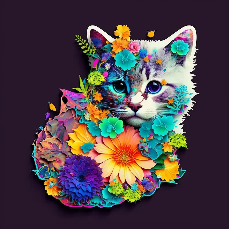 Animals Flower Stickers
