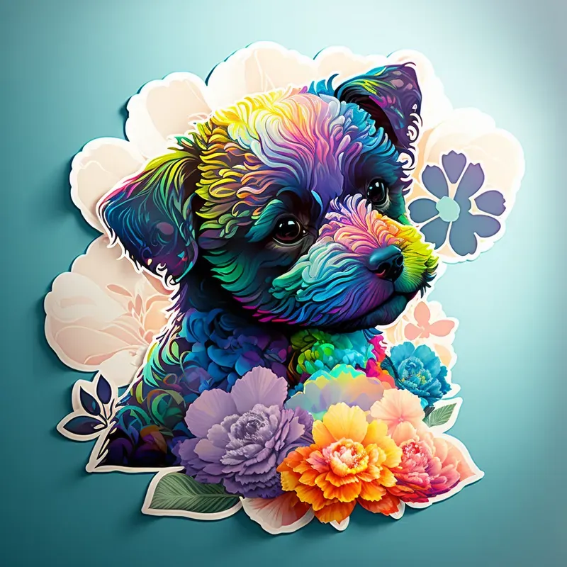 Animals Flower Stickers