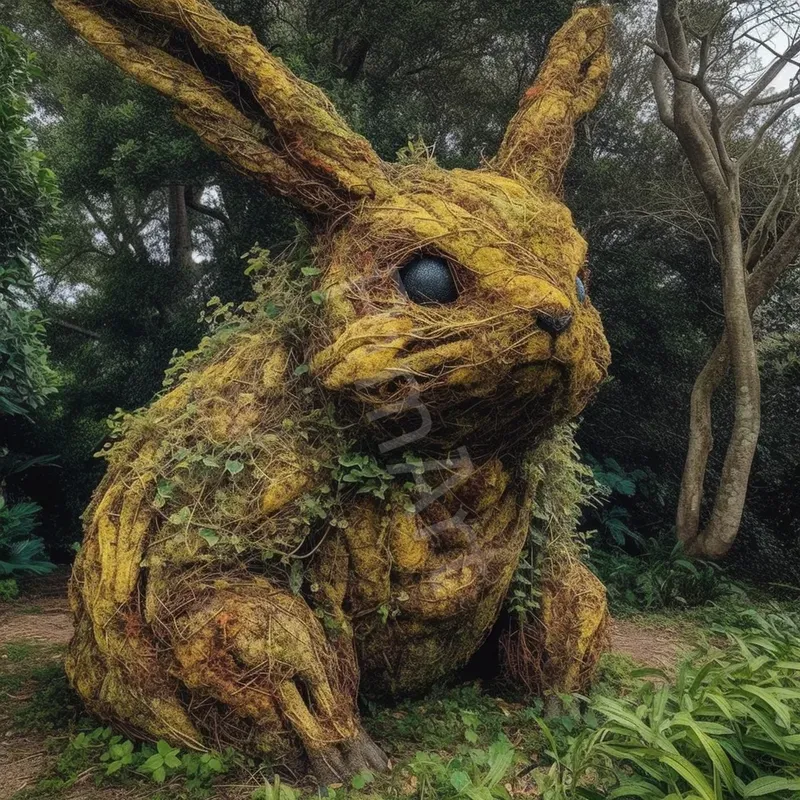 Overgrown Sculptures Wildlife