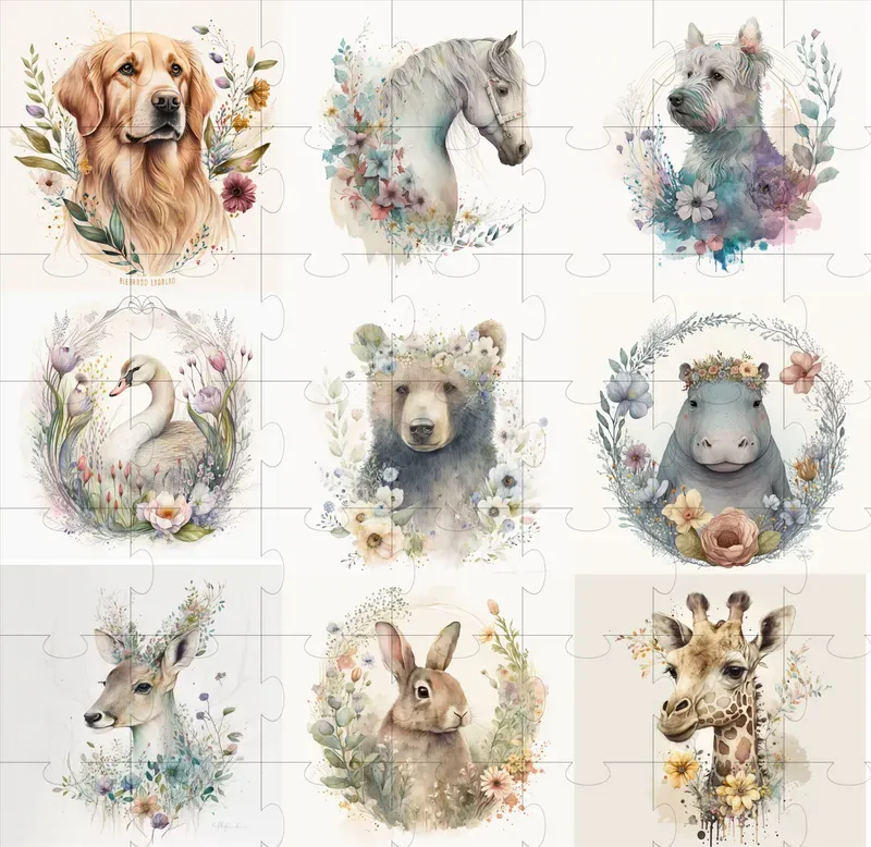 Children Illustrations Watercolor Animals