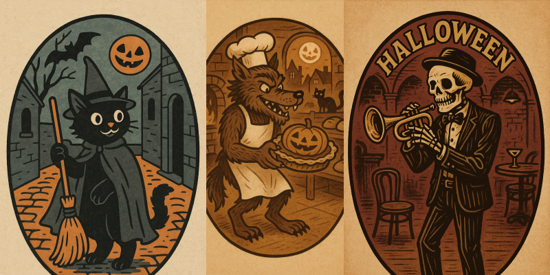 Halloween Vintage Character Stickers