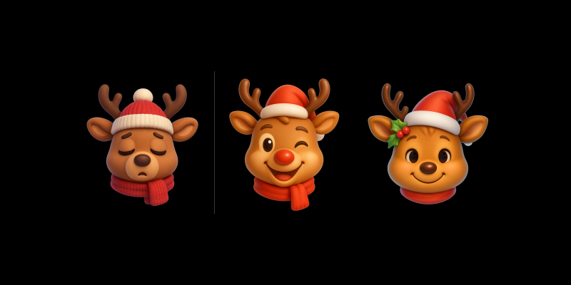 3d Reindeer Emoji Head Generator