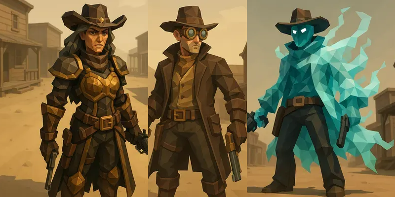 3d Western Gunslinger Lowpoly