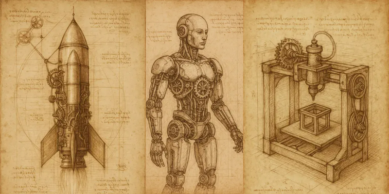 Da Vinci Modern Invention Sketch