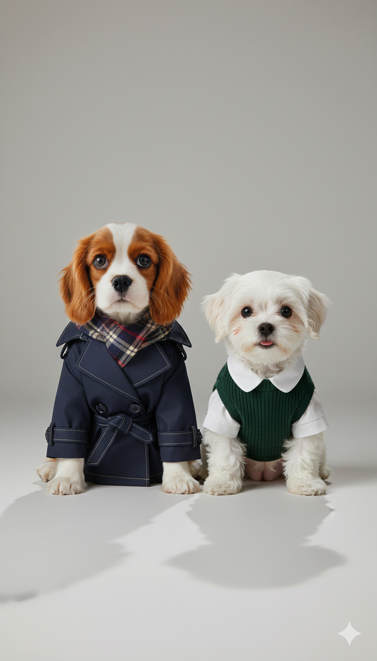 愛犬の英国紳士風