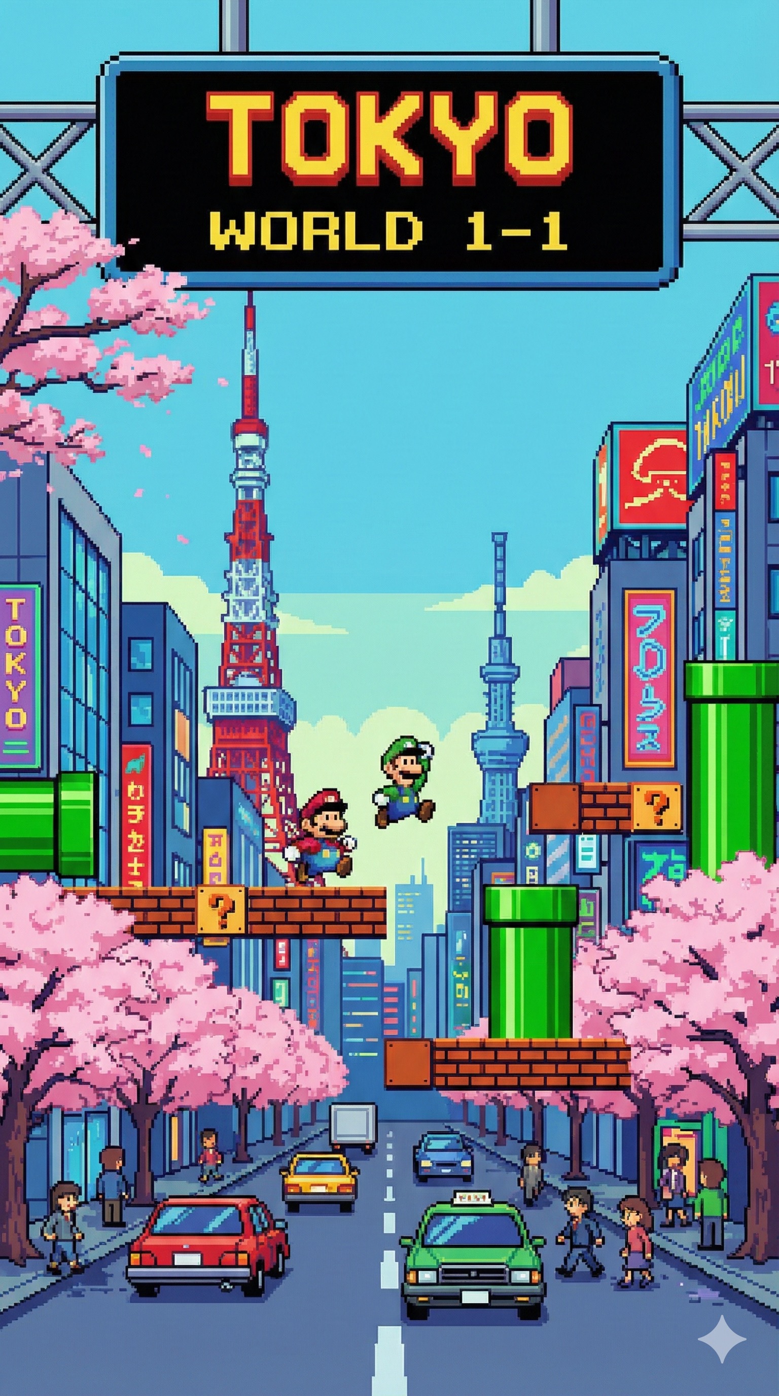 レトロゲーム風！都市ステージ - After