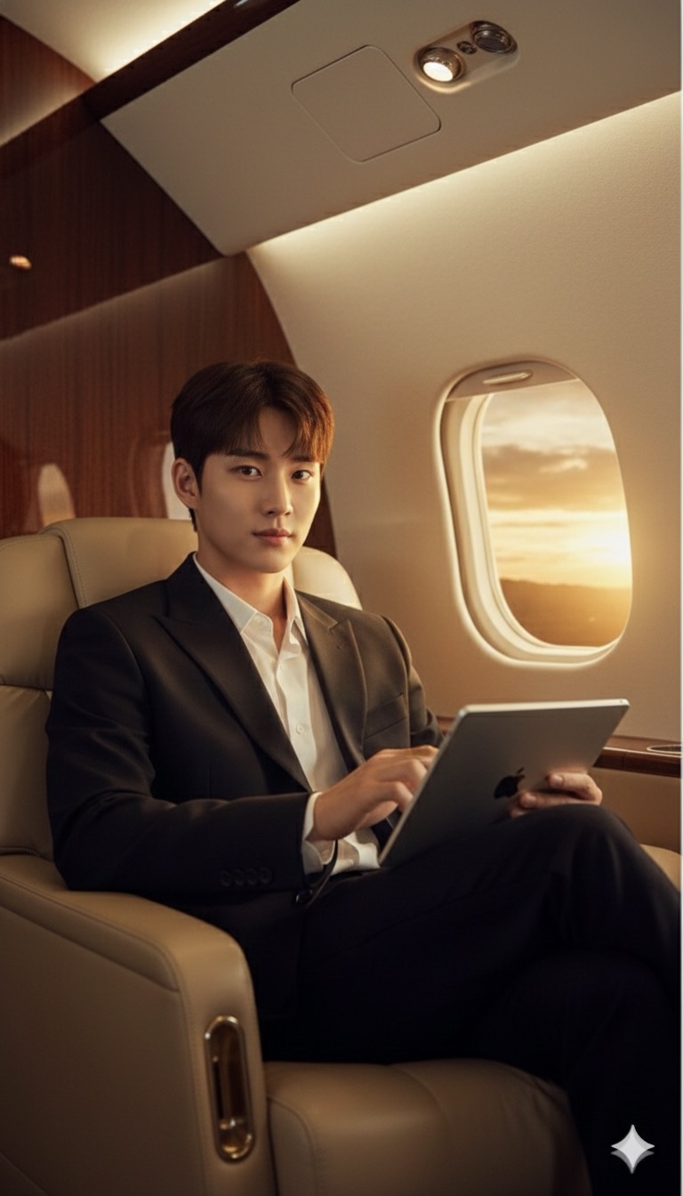 飛行機でくつろぐ - After