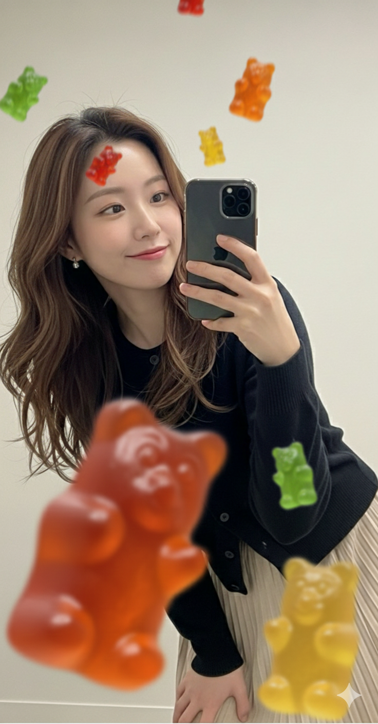 クマのグミが空から降ってくる - After