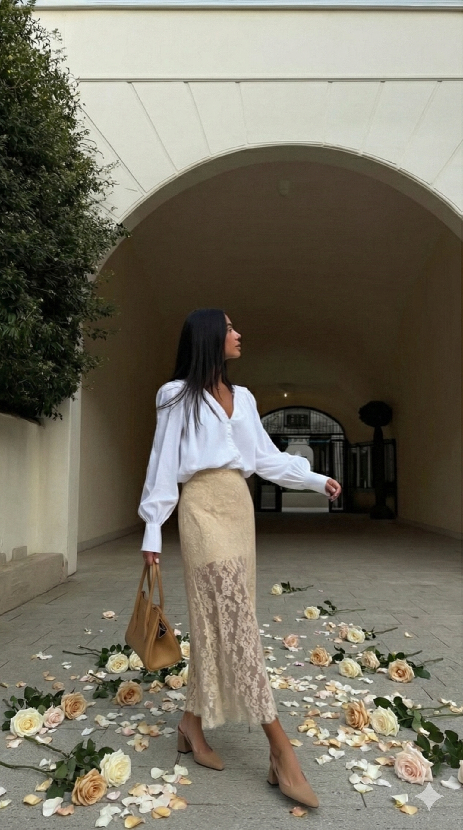 地面にお花 - After