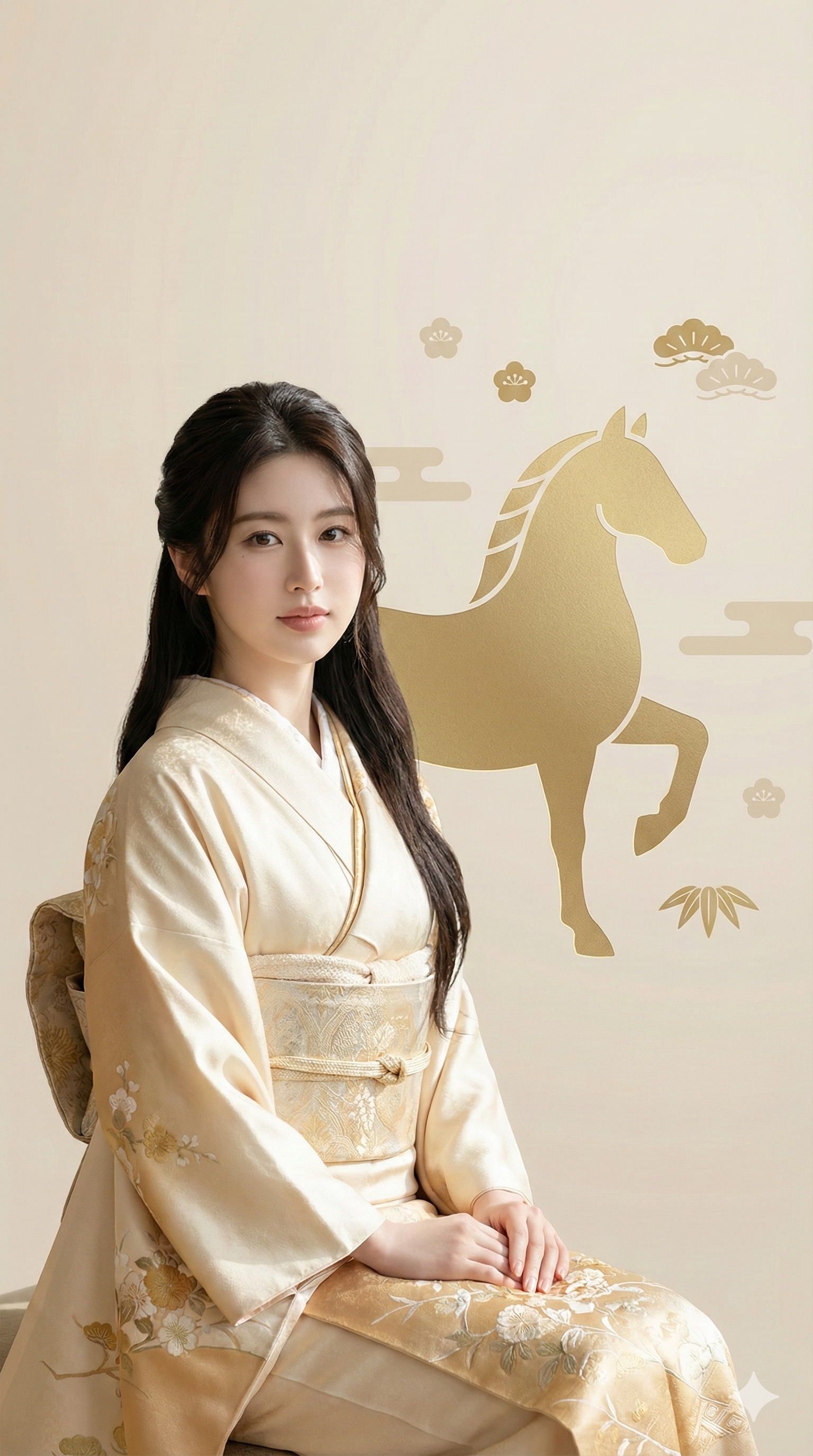 黄金の午年背景 - After