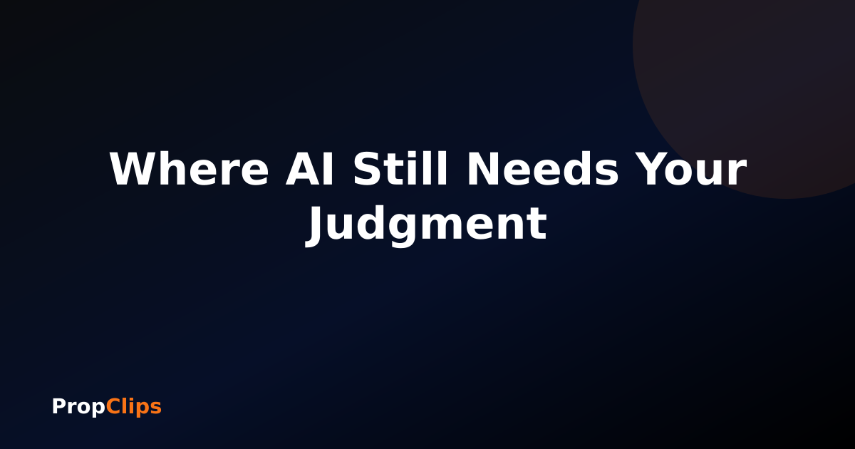 Where AI Still Needs Your Judgment