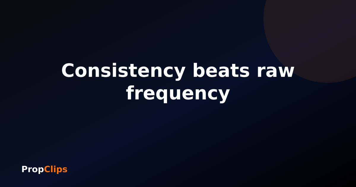 Consistency beats raw frequency