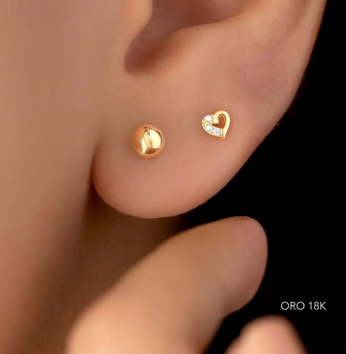 Aretes Redondos de Oro 18k