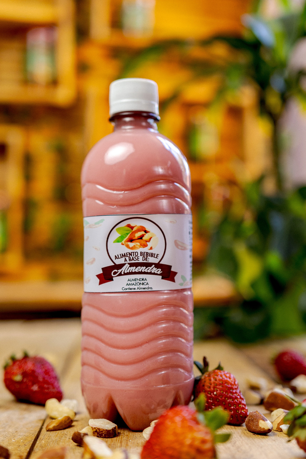 Leche de almendra frutilla