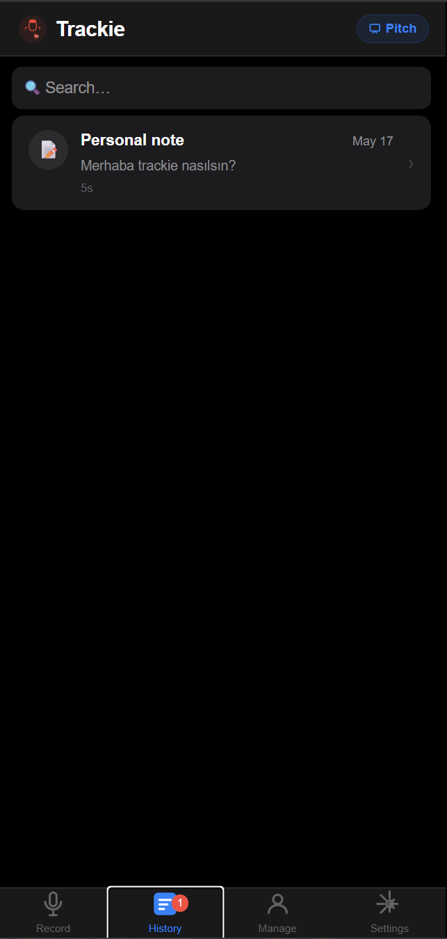 Trackie APP — 2