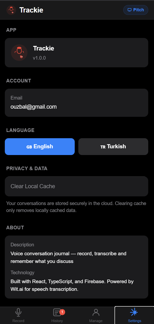 Trackie APP — 4