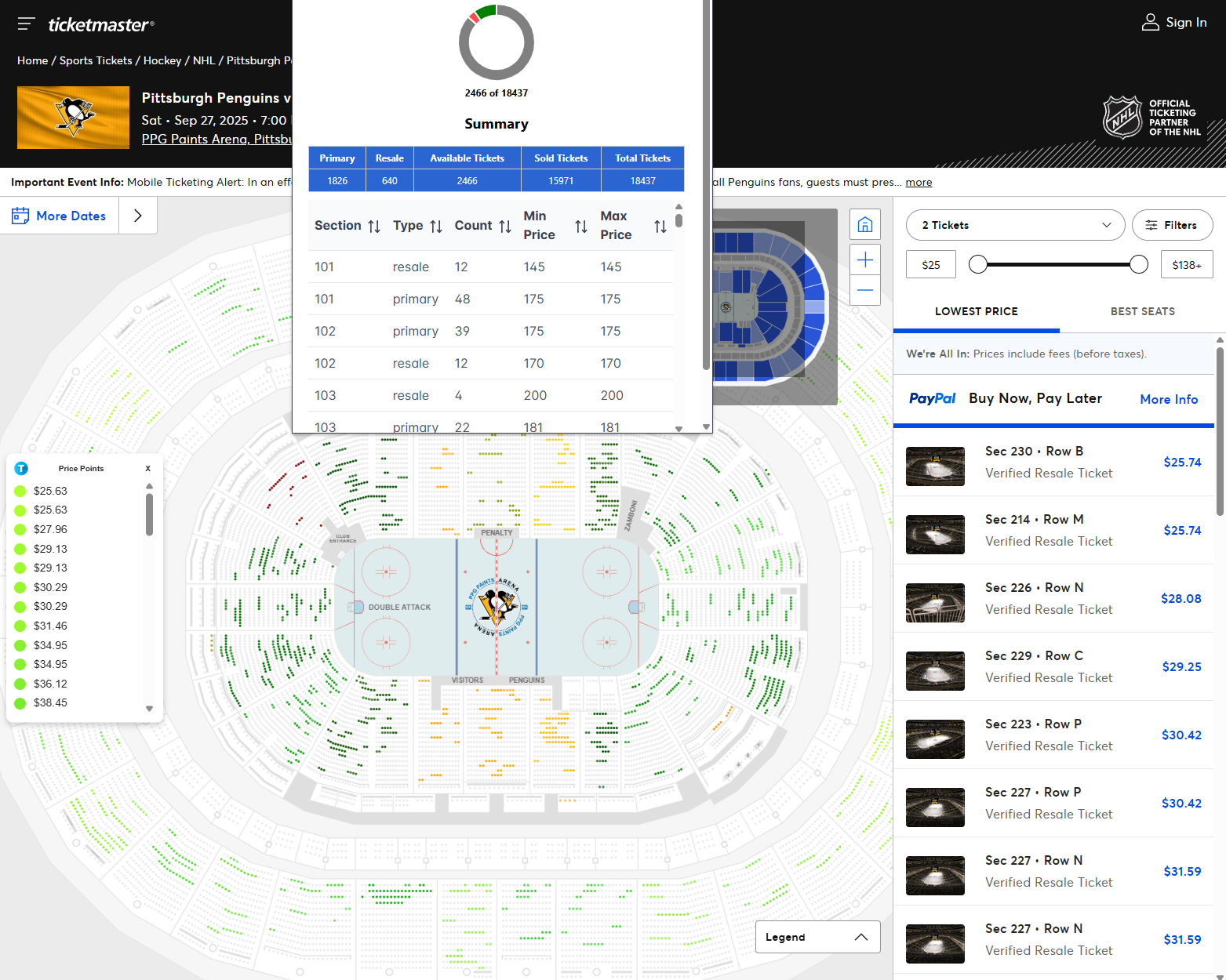 ProTickets feature