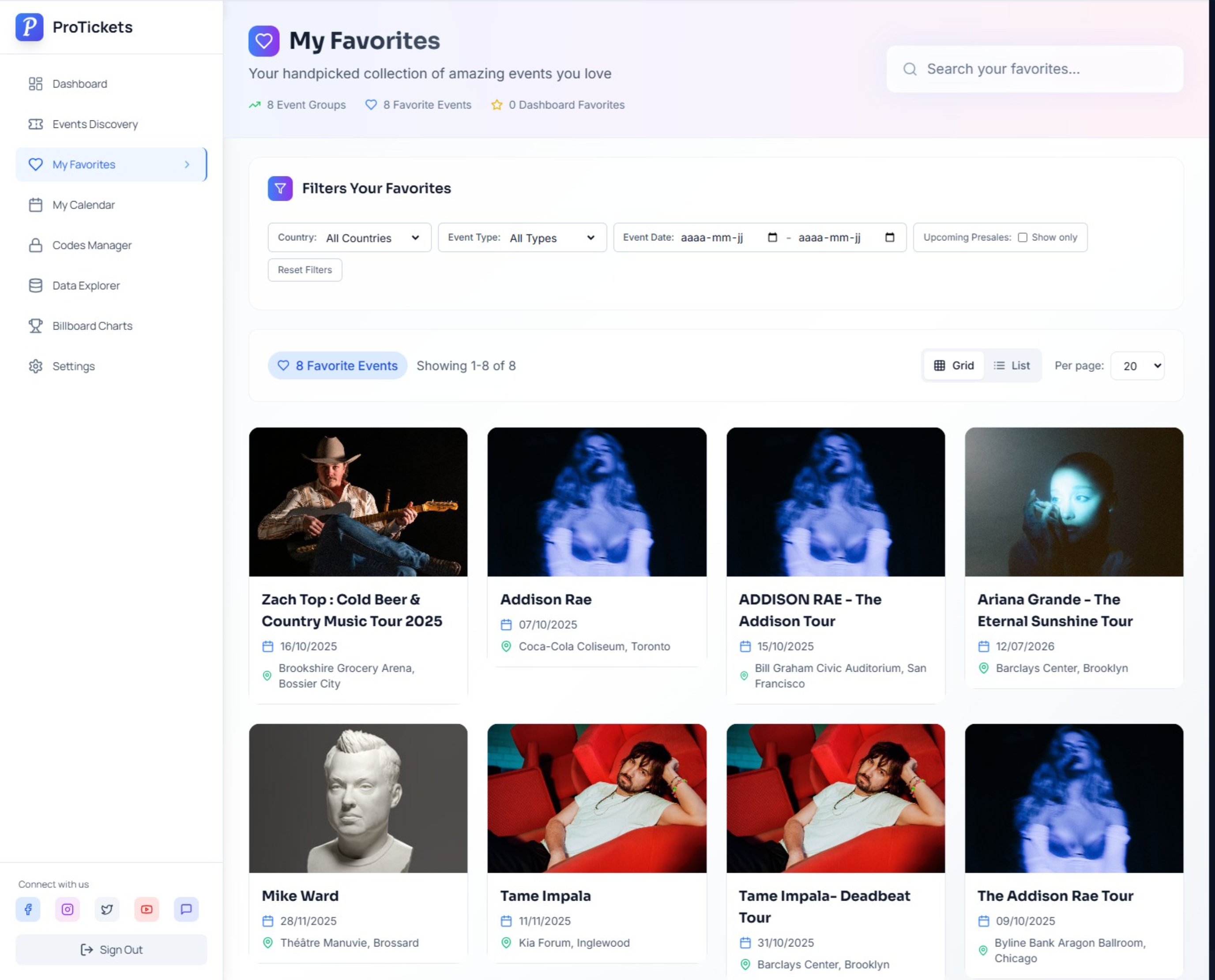 ProTickets feature