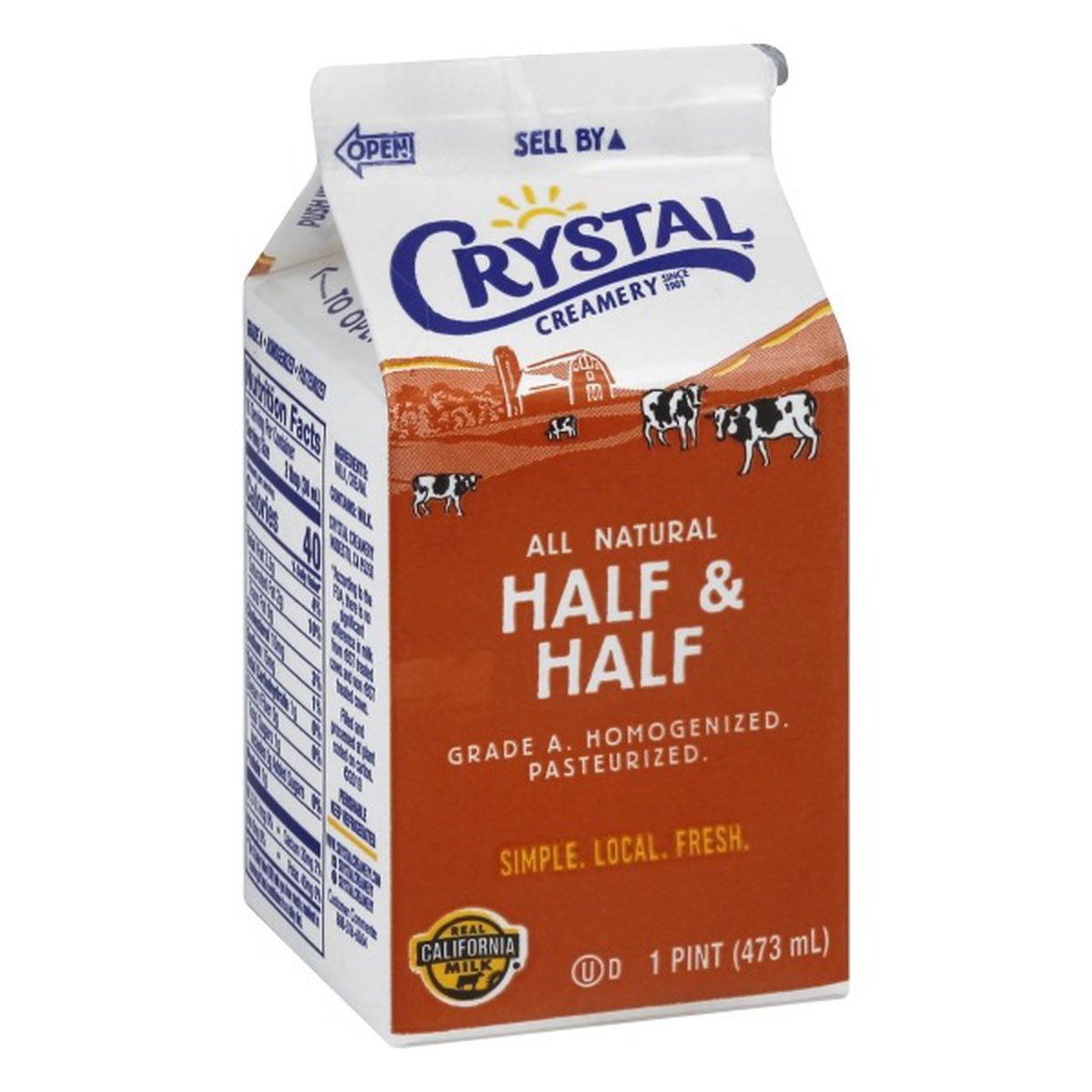 half and half to cover