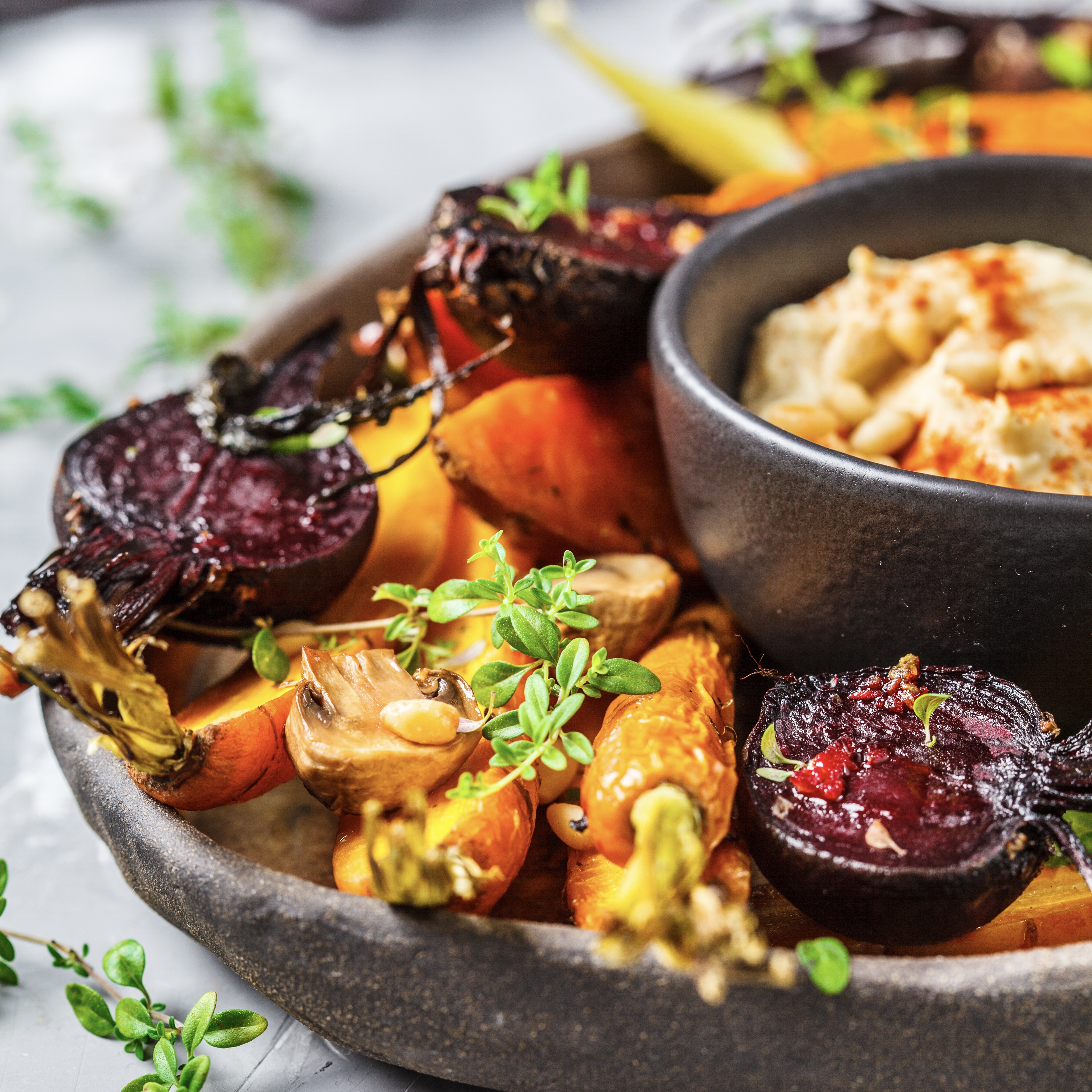 roasted-vegetables-with-hummus