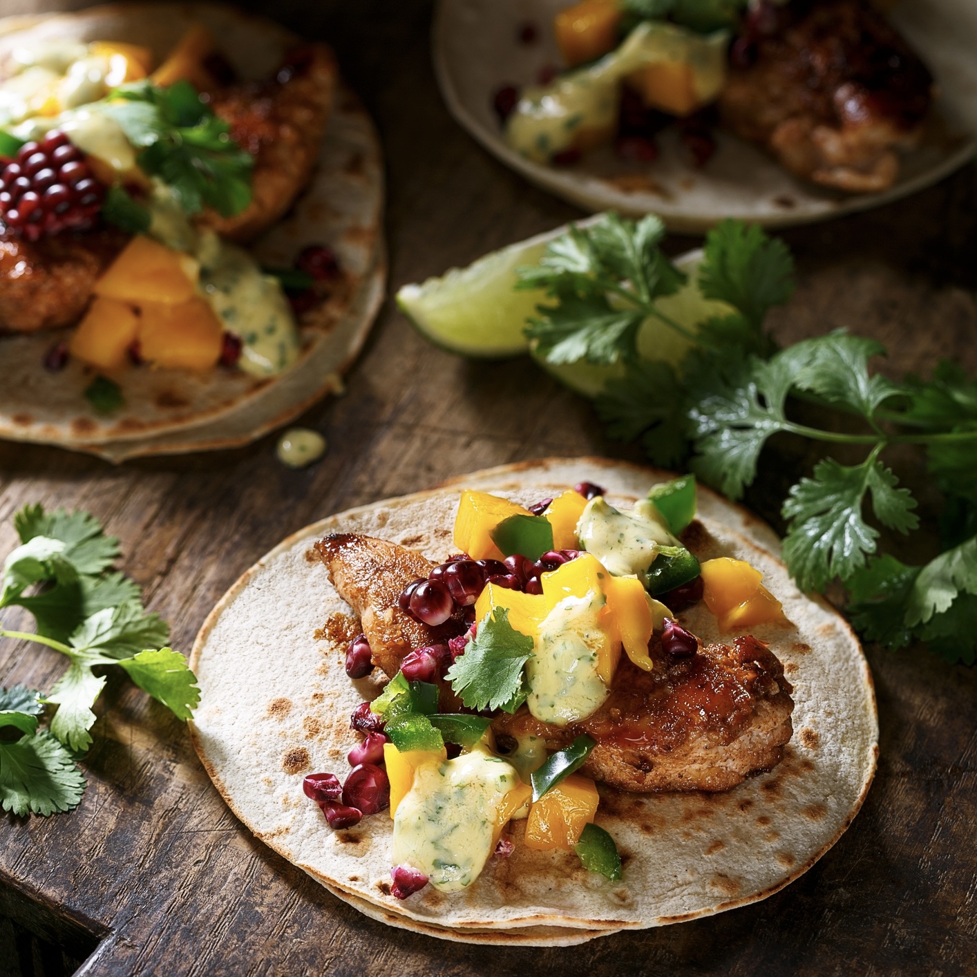 chicken-tacos-with-mango-and-coriander-lime-mayo