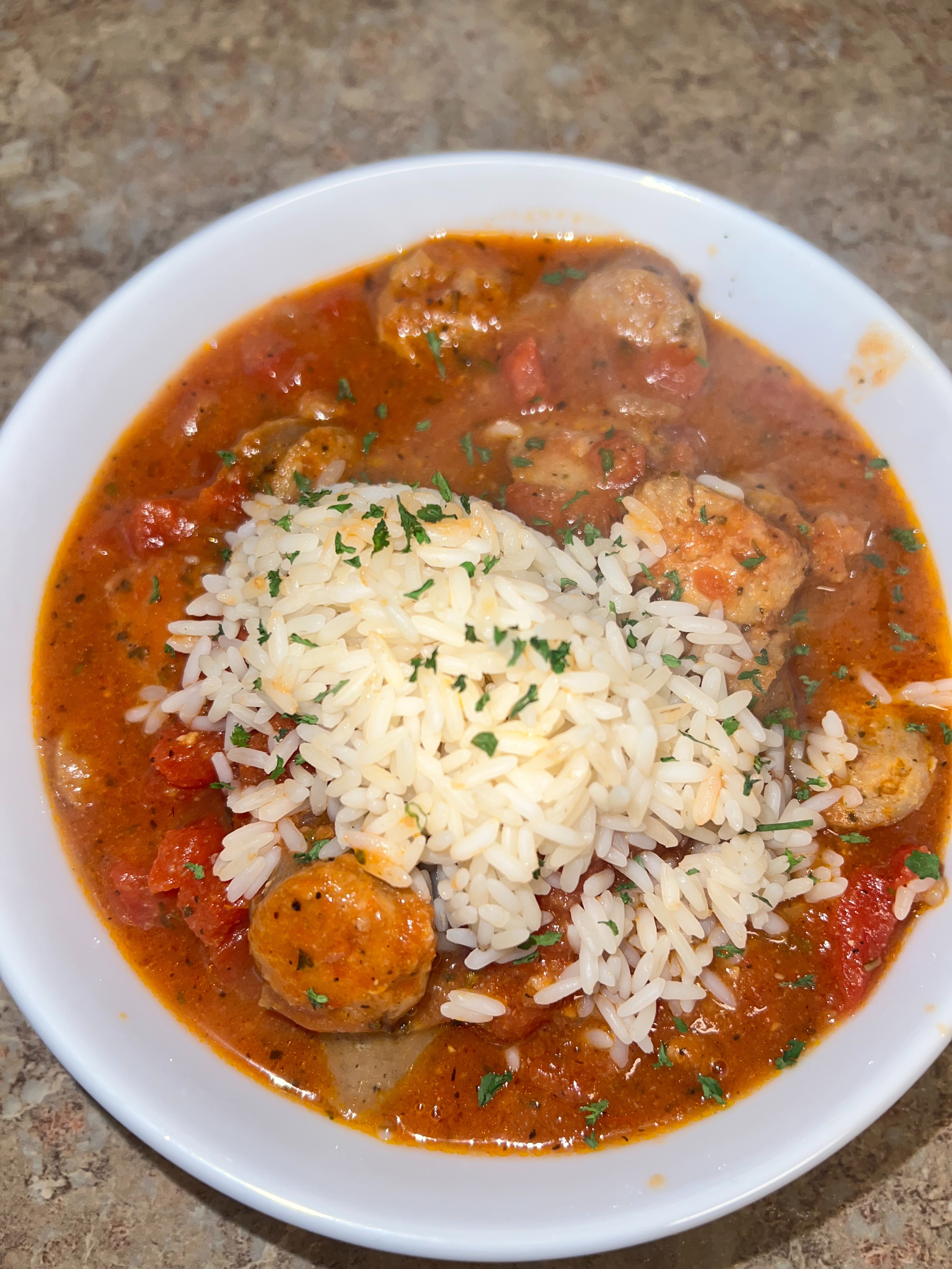 sausage-with-tomatoes-and-rice