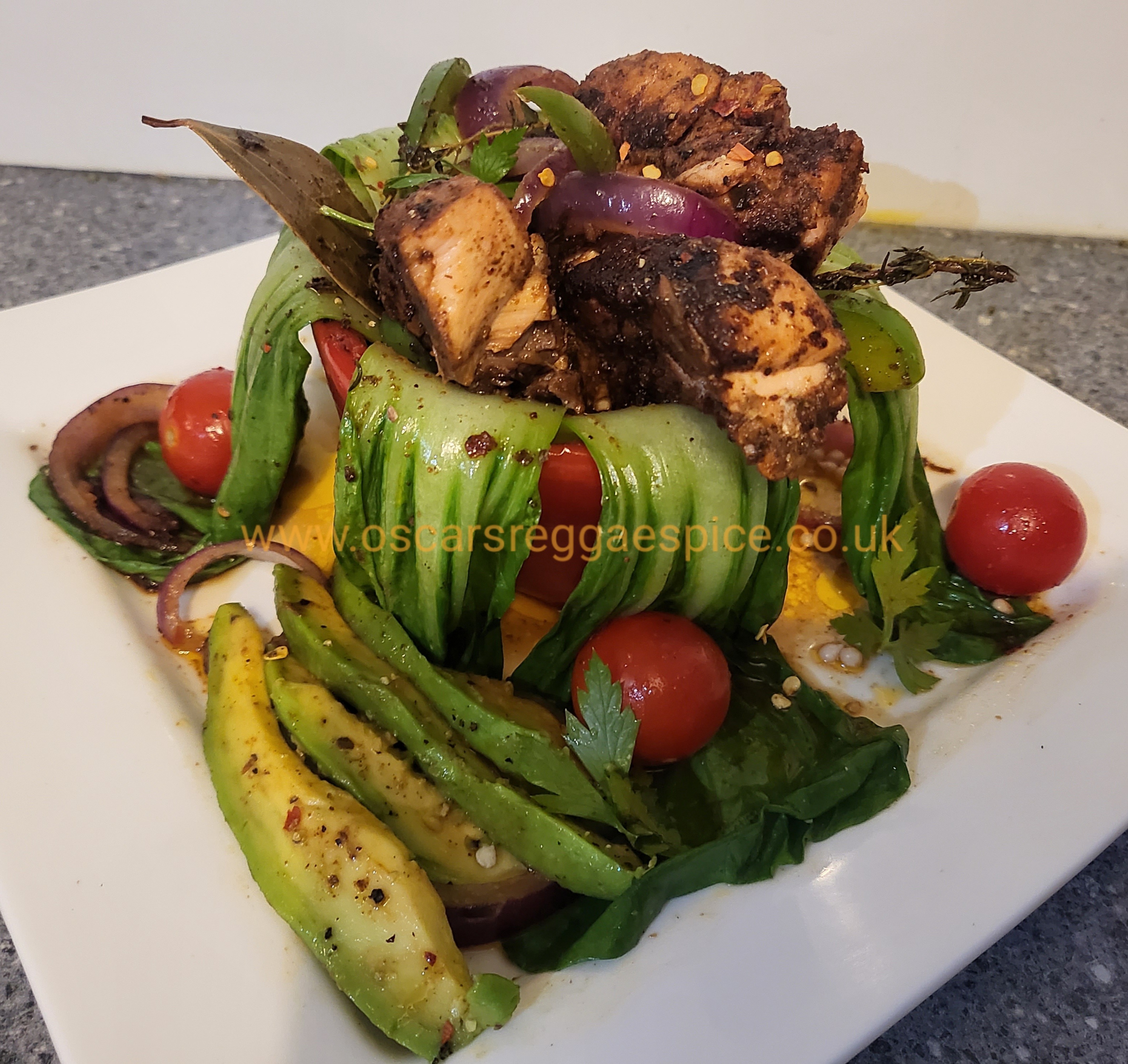 grilled-salmon-in-bell-pepper-with-pak-choi