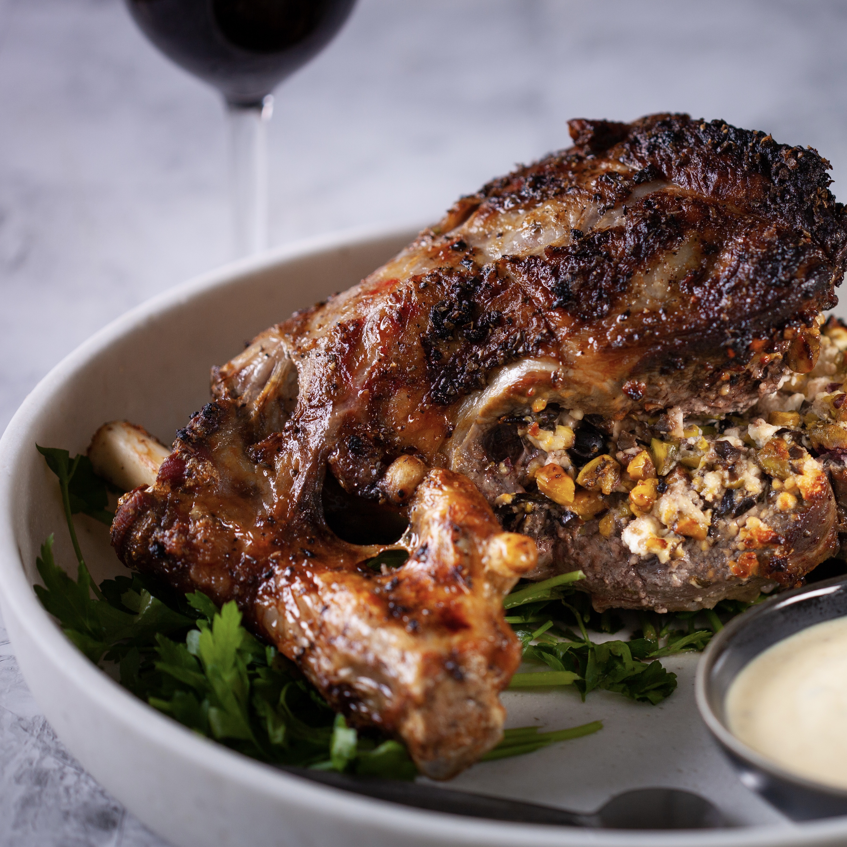 greek-stuffed-and-roasted-lamb