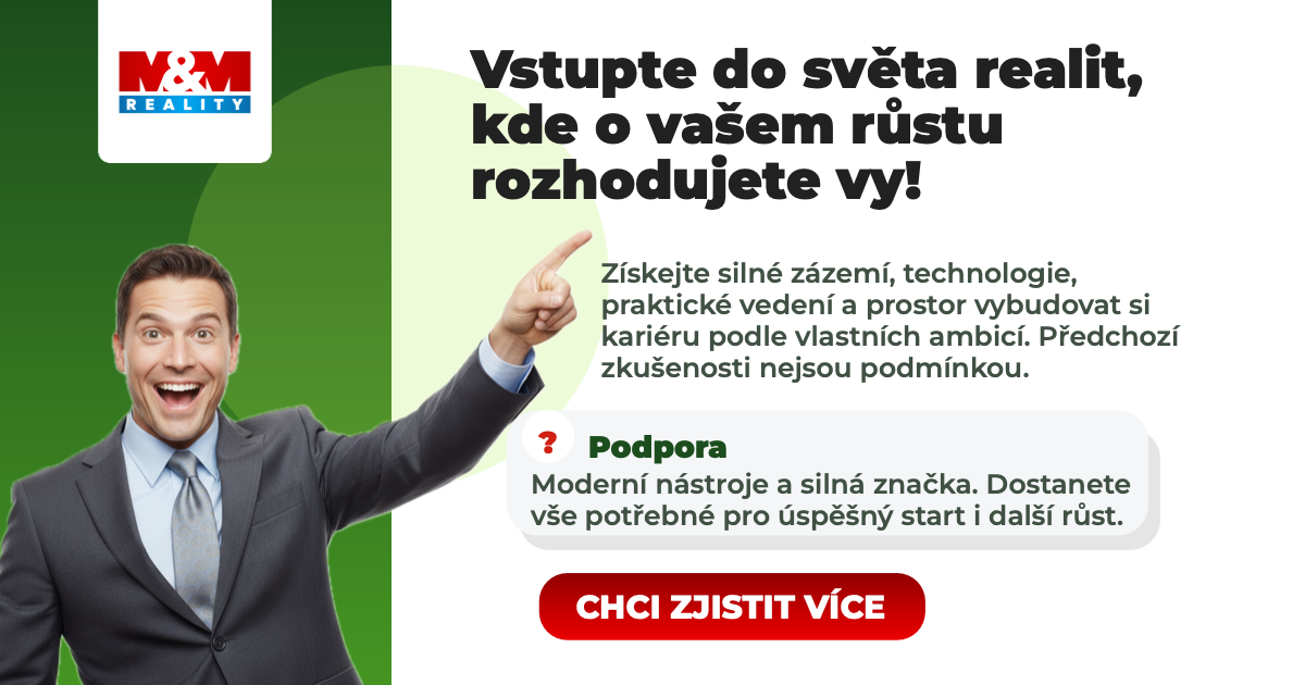 Nabídka práce realitního makléře v M&M Reality Prostějov