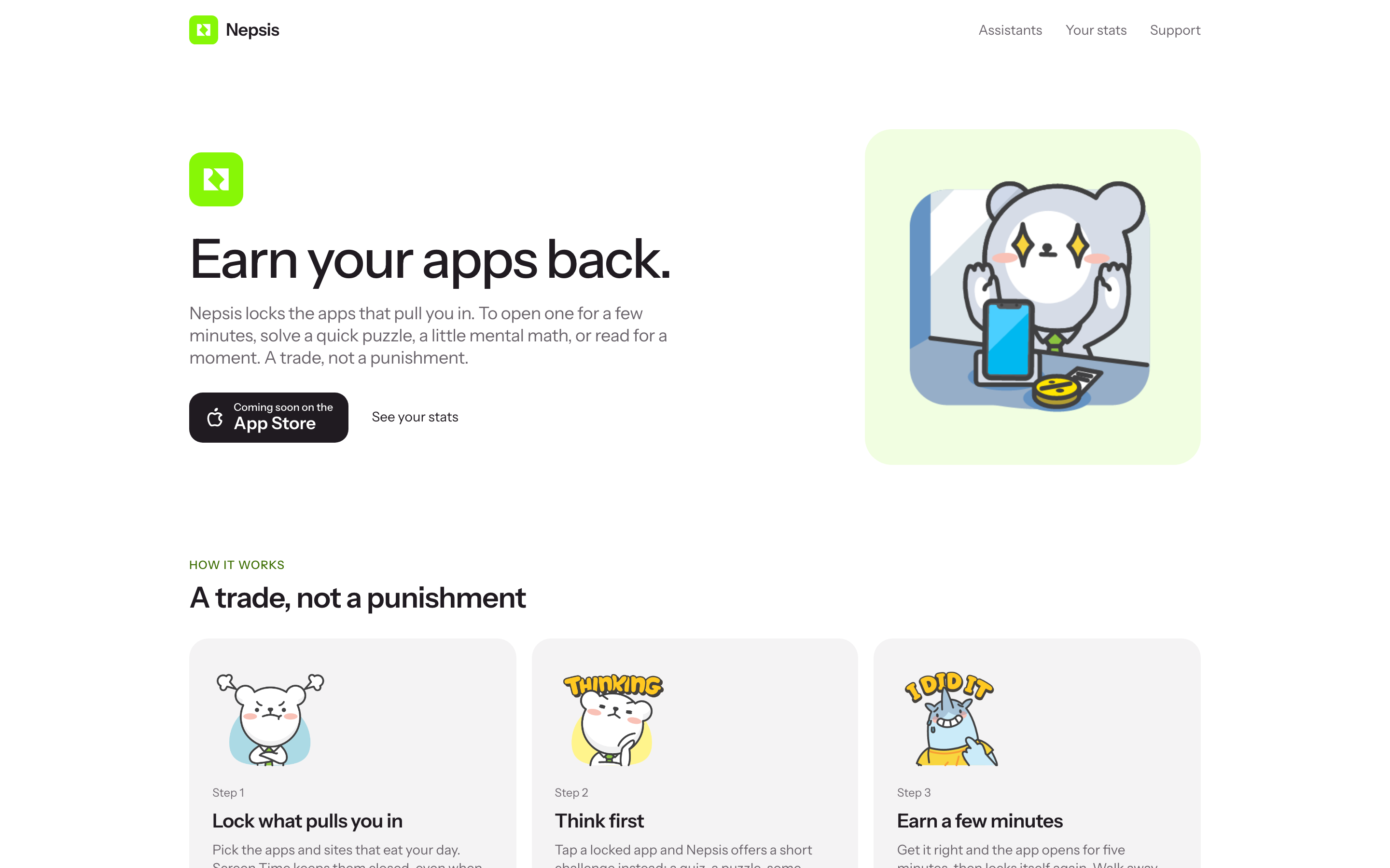 Nepsis - Screen Time App Blocker That Unlocks with Brain Challenges and an MCP Server preview