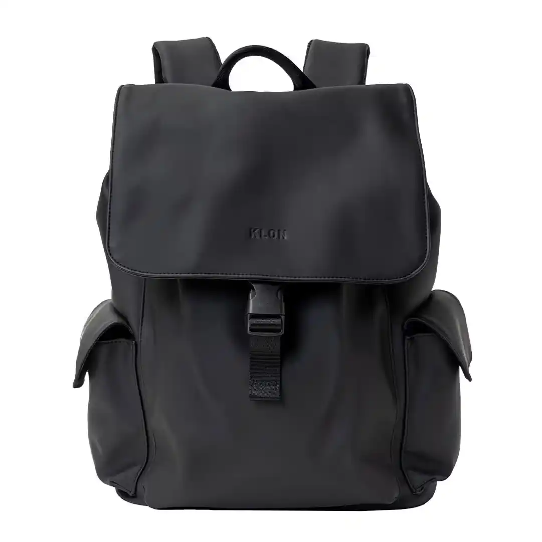 MATTE COATED RUCK SACK-TRA BLACK
