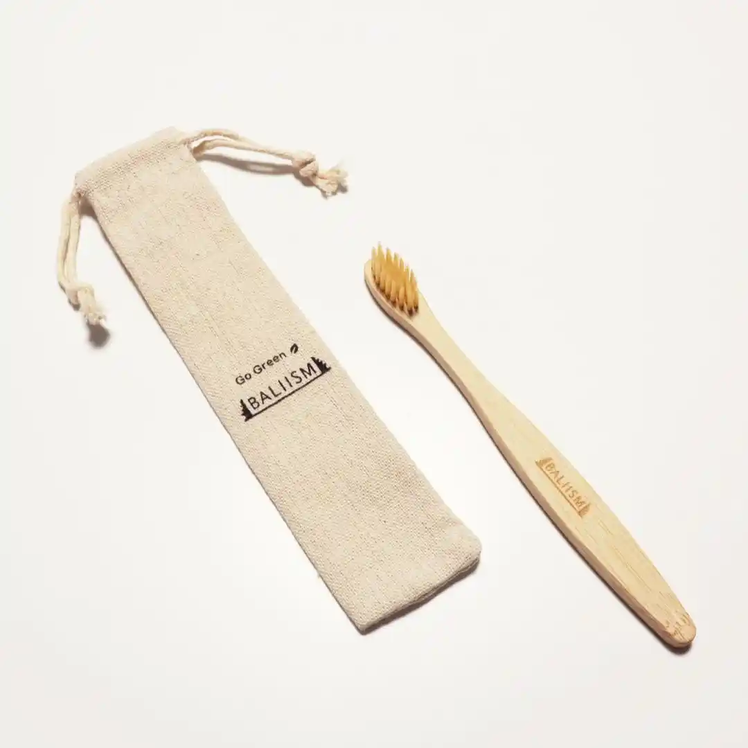 BALIISM / キッズ・バンブー歯ブラシ(平型) 収納ポーチセット