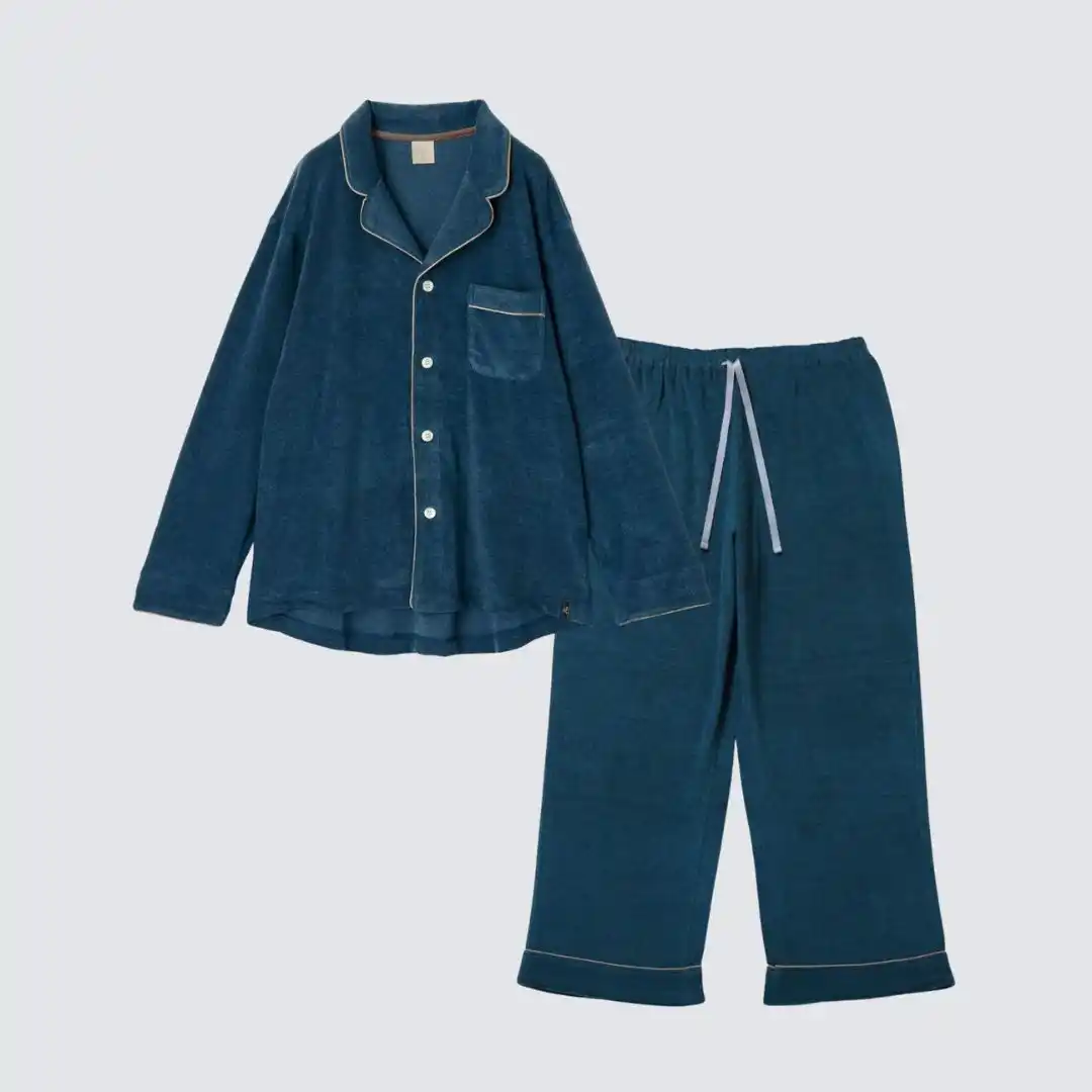 【セットアップ】コットンパジャマ ターコイズ