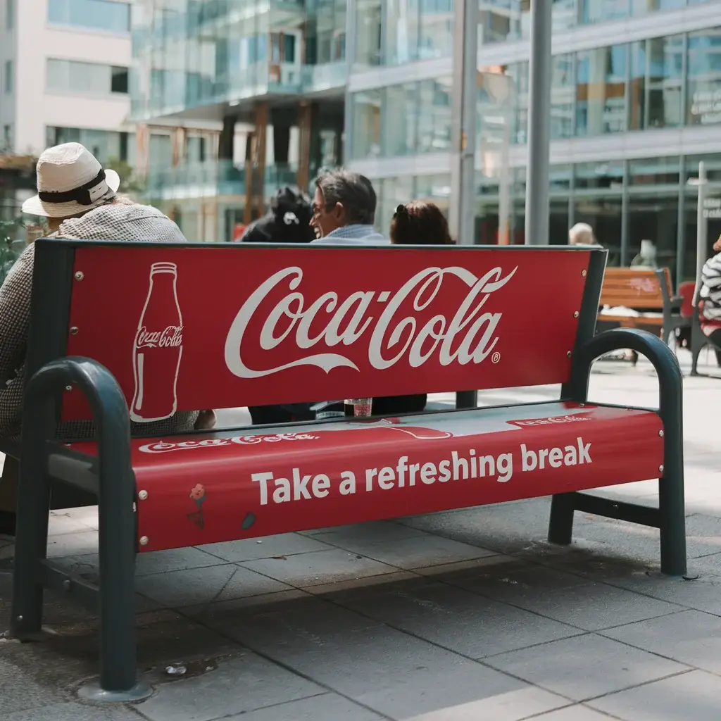 CocaCola placed ads on public benches