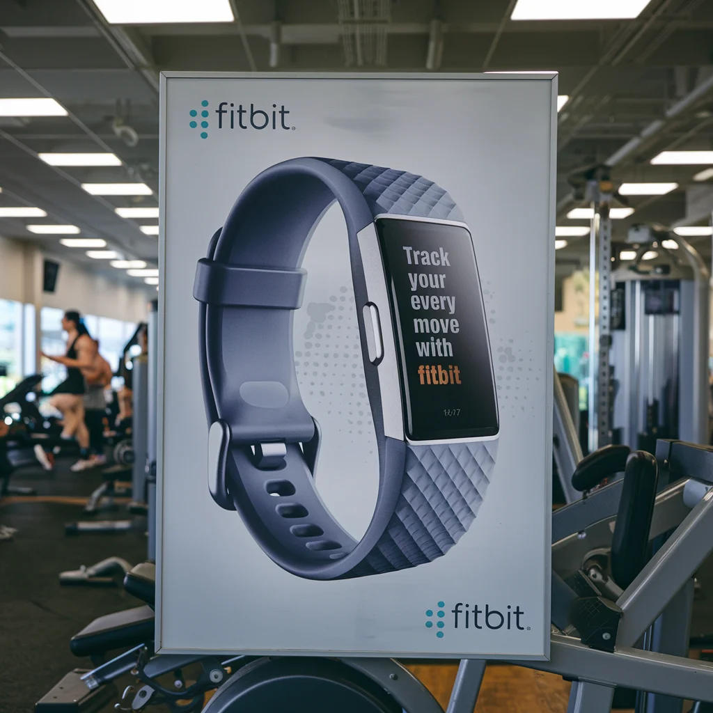 tbit advertises its fitness trackers inside gyms