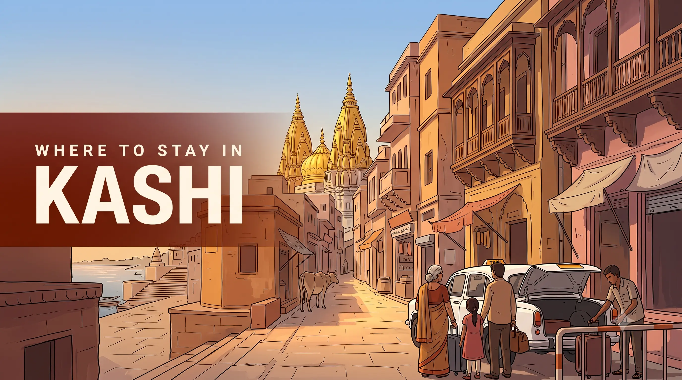 Varanasi old city lanes and riverside stays near the Kashi Vishwanath temple