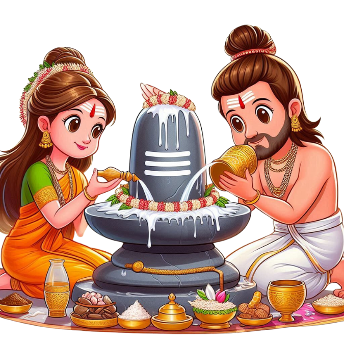 Shivling Abhishekam involves the ritualistic bathing of the Shiva Linga with holy substances like water, milk, honey, and ghee. It purifies the mind and soul, invoking Lord Shiva's blessings