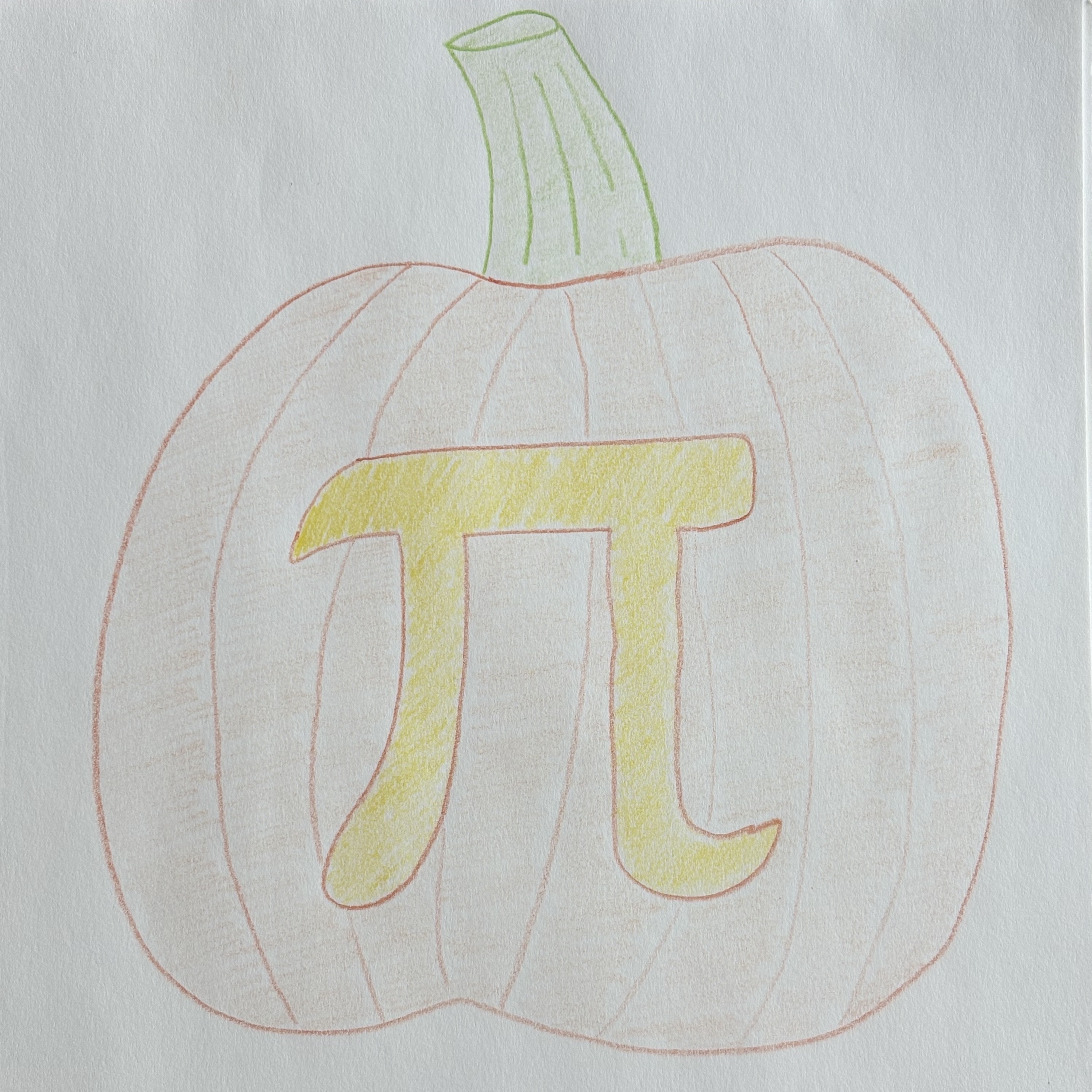 Sample visual pun where the pi symbol is carved into a pumpkin