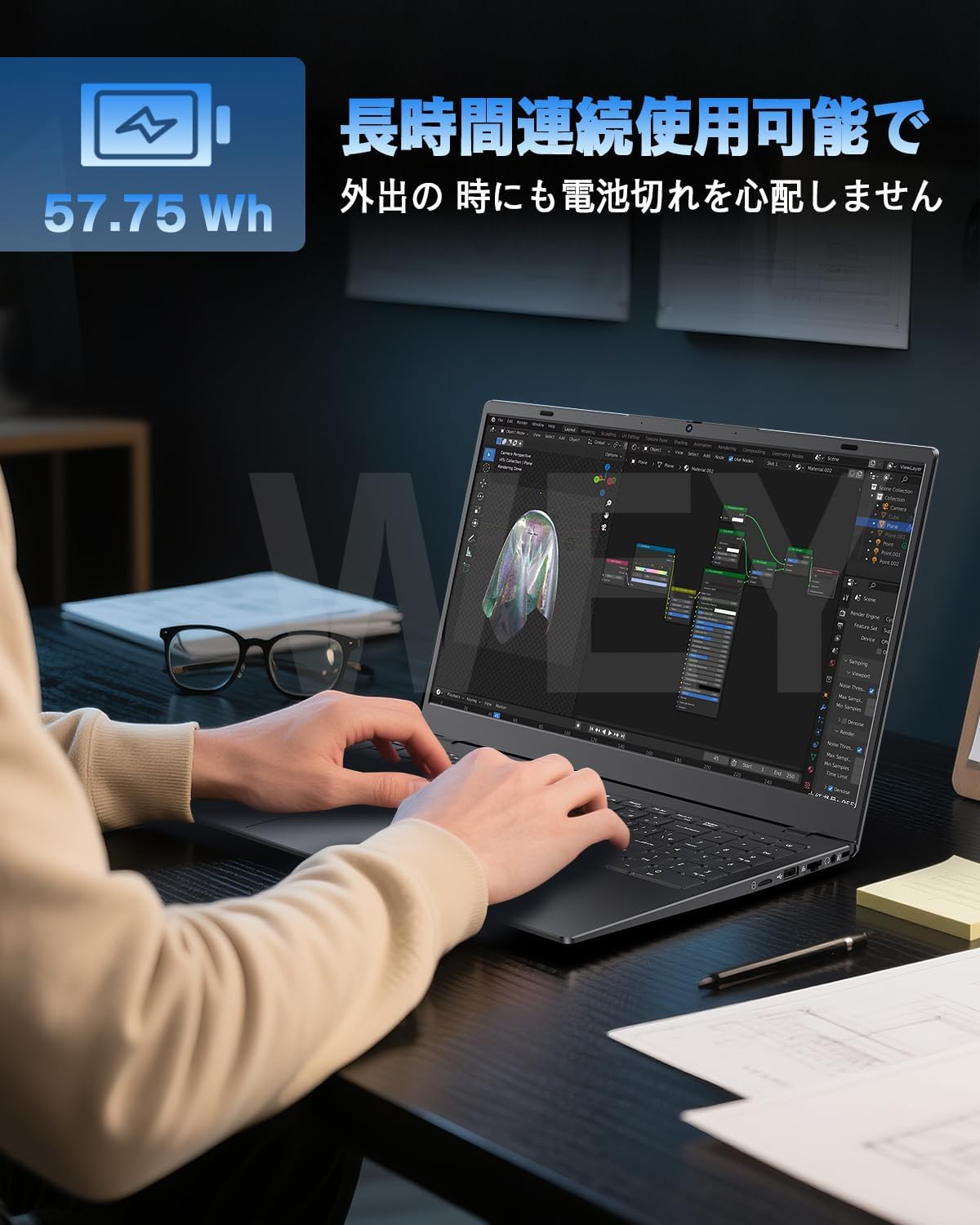 WEY ゲーミングノートパソコン Core i5 1240P 【Office 2024搭載】 15.6インチ Windows 11 - 3