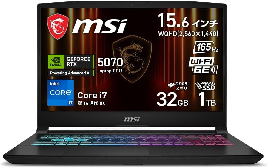 MSI ゲーミング ノートPC Katana-15-HX-B14WGK-1053JP