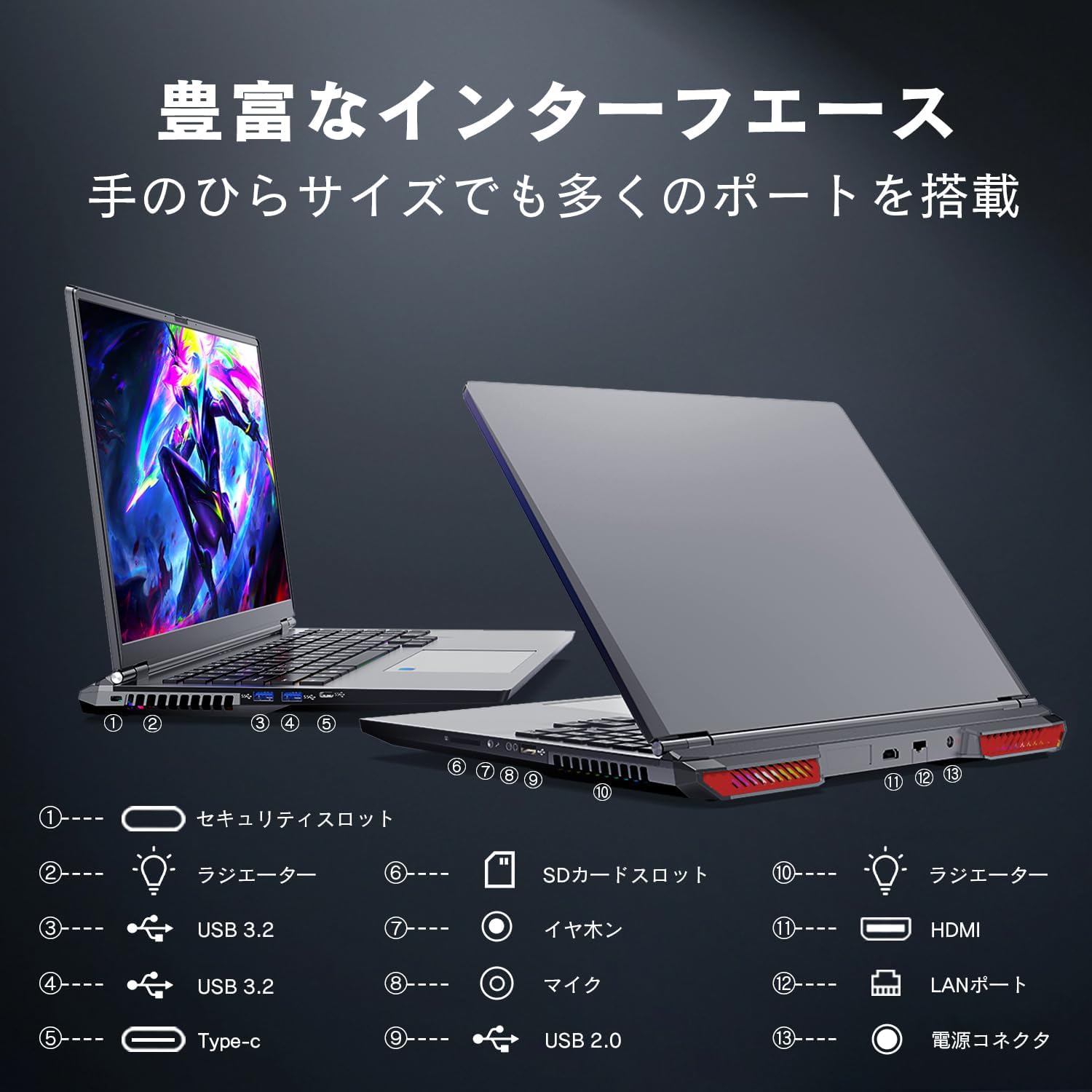 VETESA ノートパソコン ゲーミング Core i7 第13世代 RTX 4060 16インチ - 3