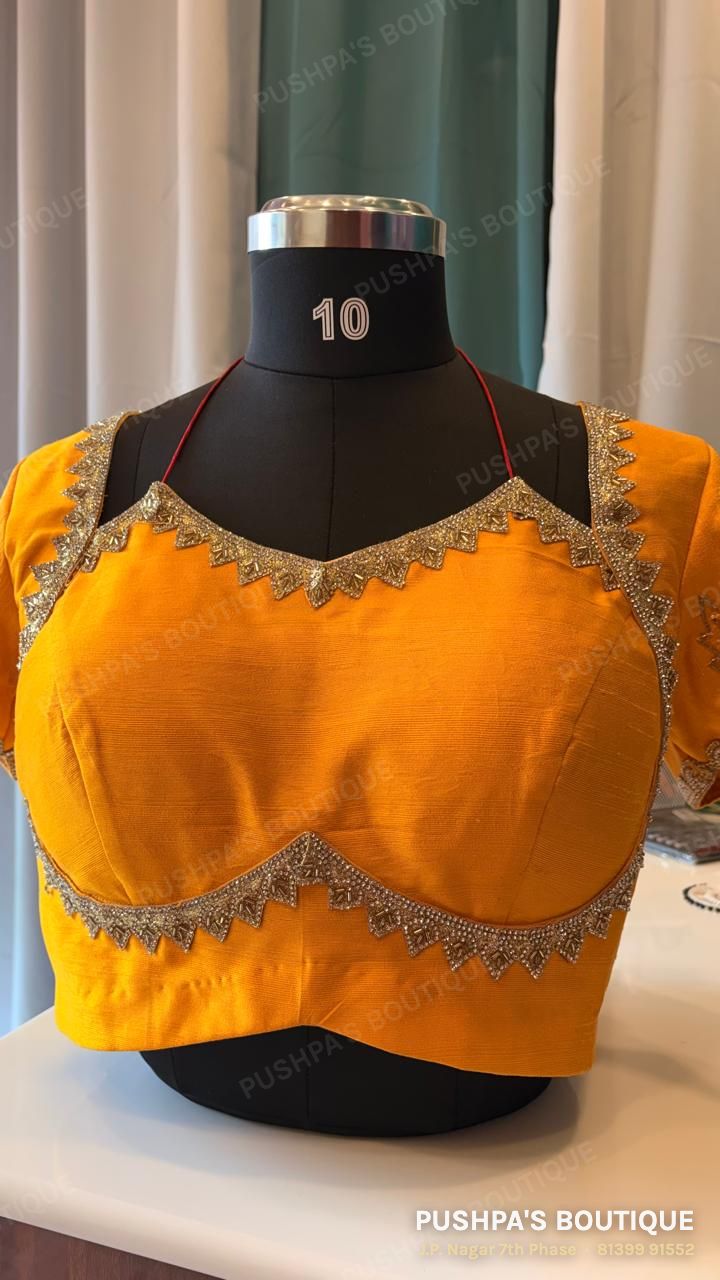 Princess cut blouse with pads PB-006, sweetheart neck