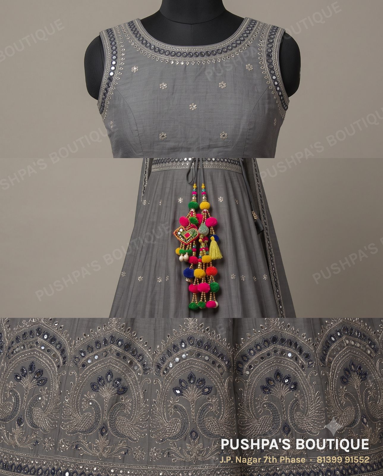 Lehenga PB-010, round neck, sleeveless, photo 2