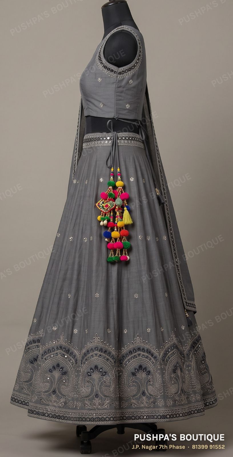 Lehenga PB-010, round neck, sleeveless, photo 3
