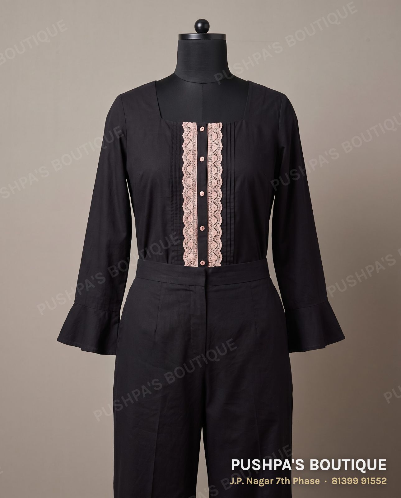 Co-ord set PB-014, square neck, full sleeve