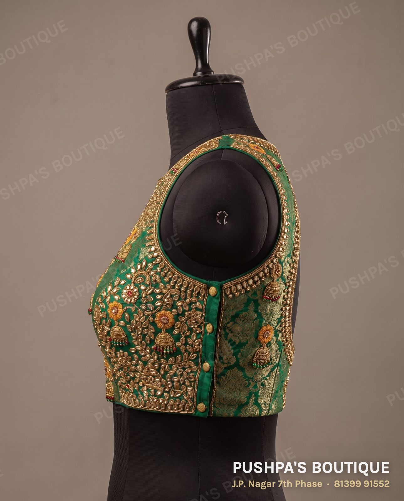 Designer blouse PB-019, high back, sleeveless, photo 3