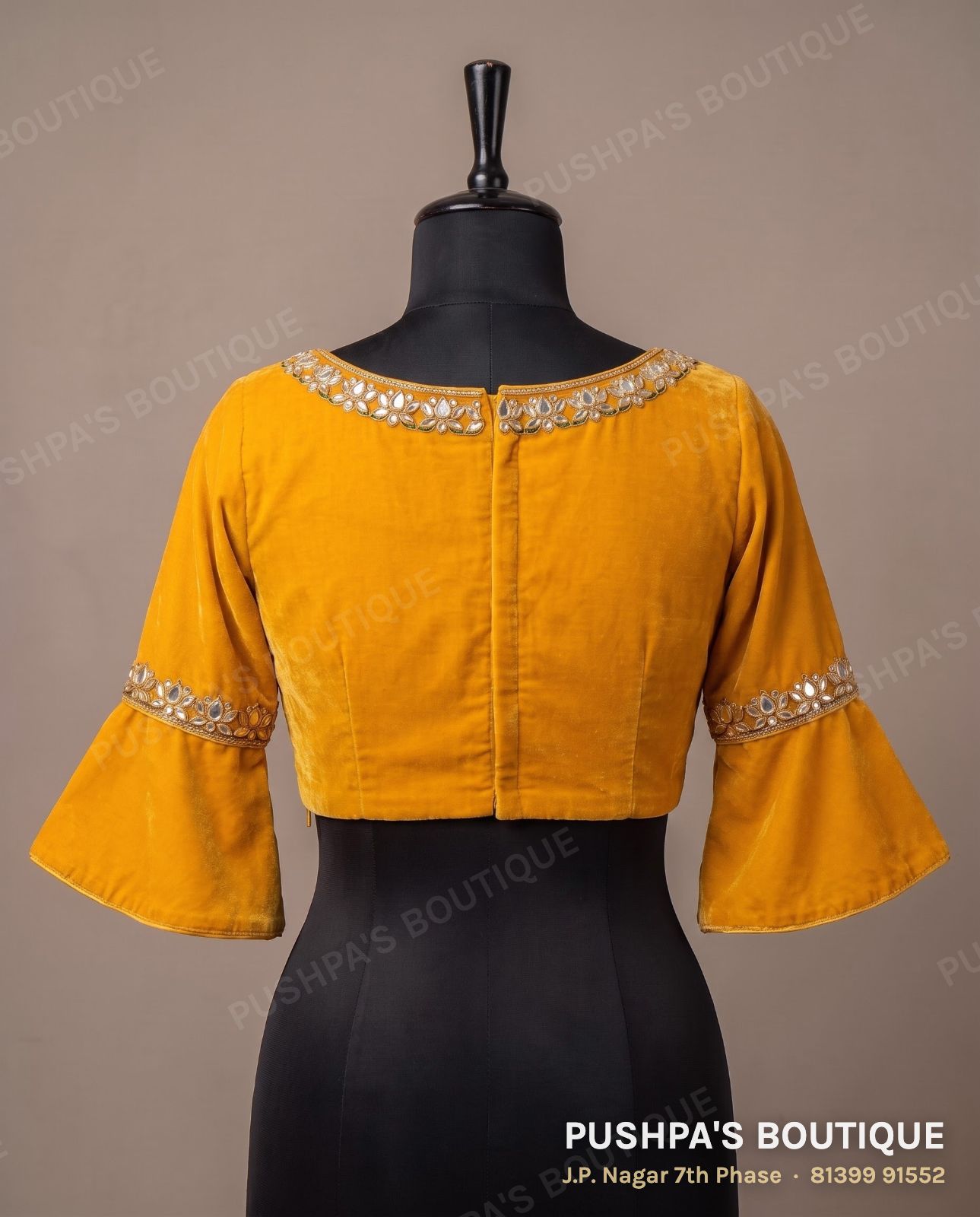 Designer blouse PB-032, boat neck, window back, photo 2