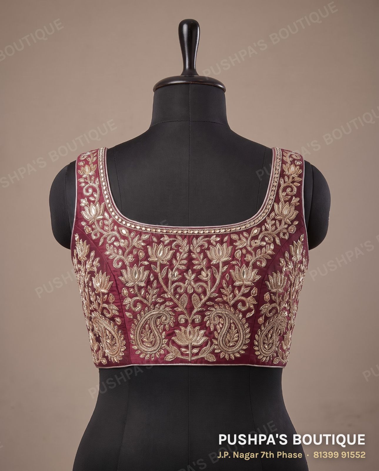 4 dot blouse PB-035, square neck, dori back, sleeveless, photo 2