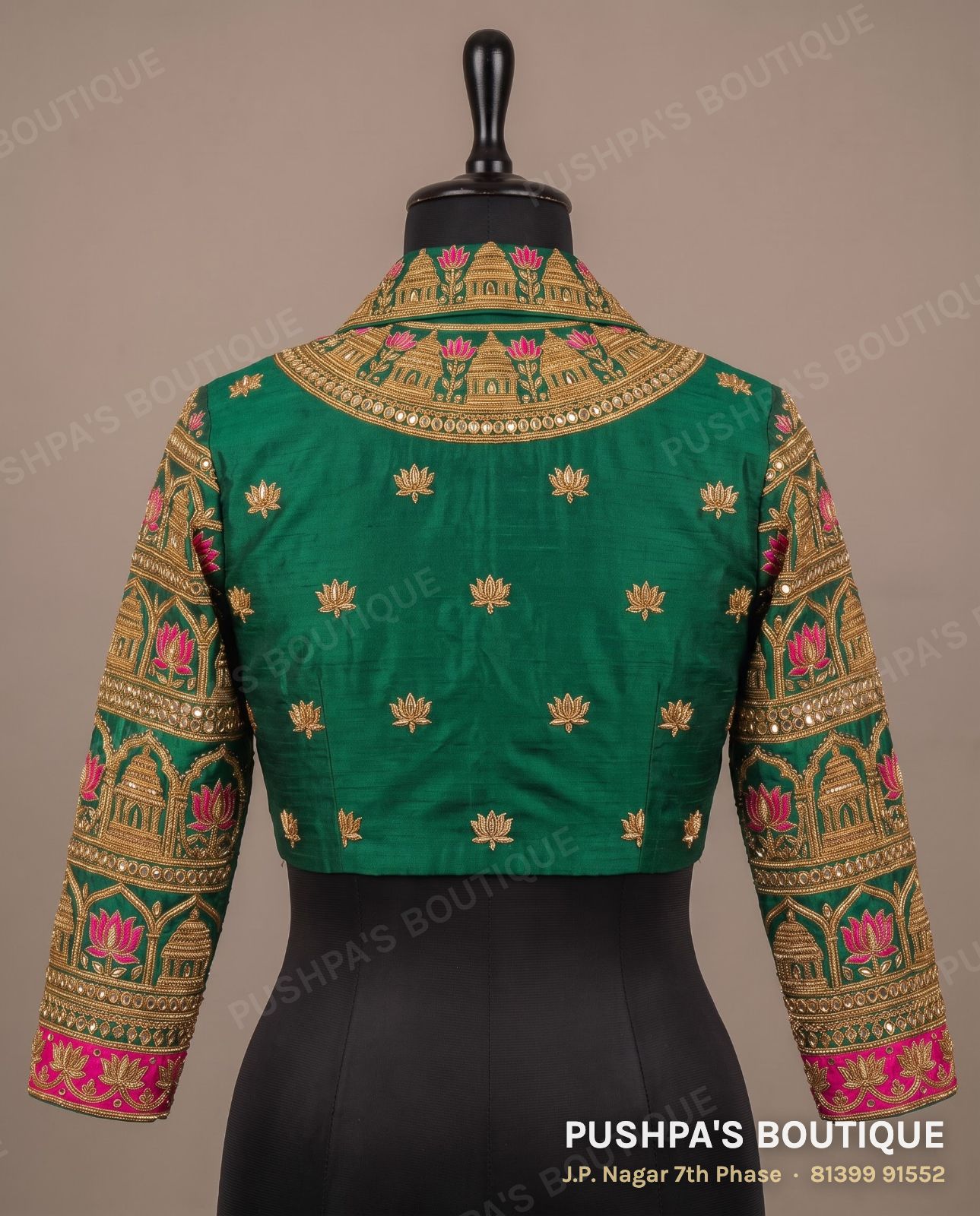 4 dot blouse PB-037, collar, window back, full sleeve, photo 2
