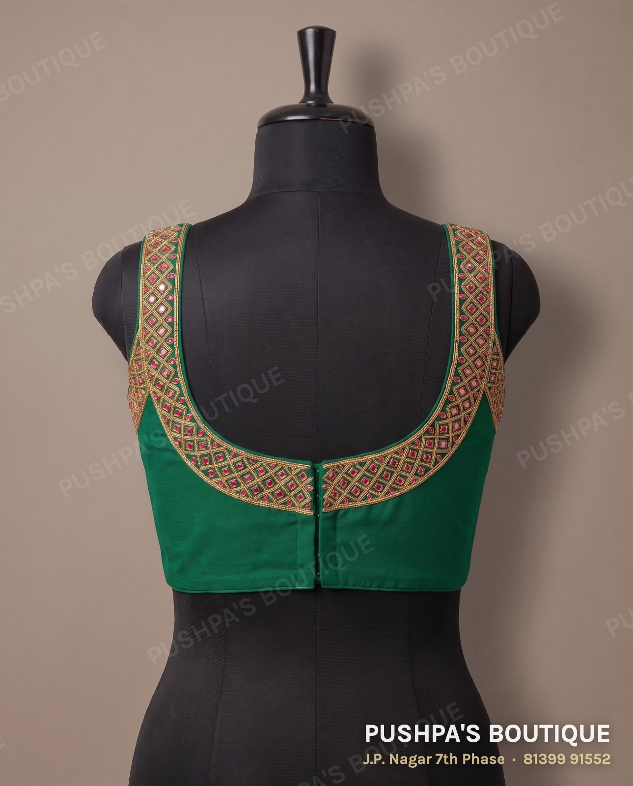 4 dot blouse PB-041, sweetheart neck, button back, sleeveless, photo 2